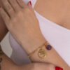 Pulseira Ametista com Pingente Ho'oponopono folheada em ouro 18k