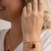 Kit 2 Peças Signo de Áries - Pulseira + Colar Jaspe Vermelha folheado em ouro 18k - Image 3