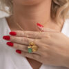 Colar folheado em ouro 18k Signo de Câncer - Quartzo Verde