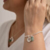 Pulseira folheada em prata Signo de Câncer - Quartzo Verde - Image 2
