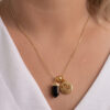 Colar folheado em ouro 18k Signo de Capricórnio - Obsidiana - Image 4