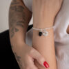 Pulseira folheada em prata Signo de Capricórnio - Obsidiana