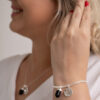 Pulseira folheada em prata Signo de Capricórnio - Obsidiana - Image 2