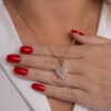 Colar 18k Amor com Quartzo Rosa em Coração P folheado em ouro 18k - Image 4