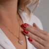 Colar 18k Amor com Quartzo Rosa em Coração P folheado em ouro 18k - Image 3
