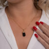 Colar Ponta de Obsidiana Negra folheado em ouro 18k - Image 4