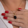 Colar Ponta de Obsidiana Negra folheado em ouro 18k - Image 3