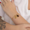 Pulseira folheada em ouro 18k Signo de Gêmeos - Olho de Tigre - Image 2