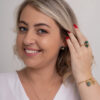 Pulseira folheada em ouro 18k Signo de Libra - Quartzo Verde - Image 2