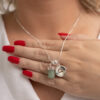Kit 2 Peças Signo de Libra - Pulseira + Colar Quartzo Verde folheado em prata - Image 2
