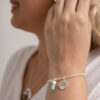 Pulseira folheada em prata Signo de Libra - Quartzo Verde - Image 2