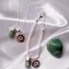 Kit 2 Peças Signo de Libra - Pulseira + Colar Quartzo Verde folheado em prata