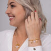 Pulseira Coleção Amor de Mãe Quartzo Rosa + 2 Meninos folheado em ouro 18k - Image 3