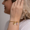 Pulseira folheada em ouro 18k Signo de Touro - Quartzo Rosa - Image 2