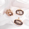 Kit Geodo de Ágata: Colar, Anel Ajustável e Brinco folheados em ouro 18k - Image 5