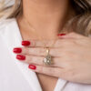 Colar Pirita folheado em ouro 18k