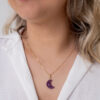 Colar Lua Ametista folheado em ouro 18k