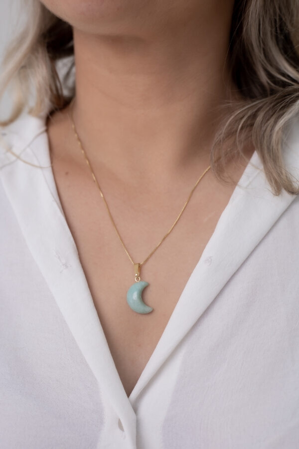 Colar Lua Amazonita folheado em ouro 18k - Image 3